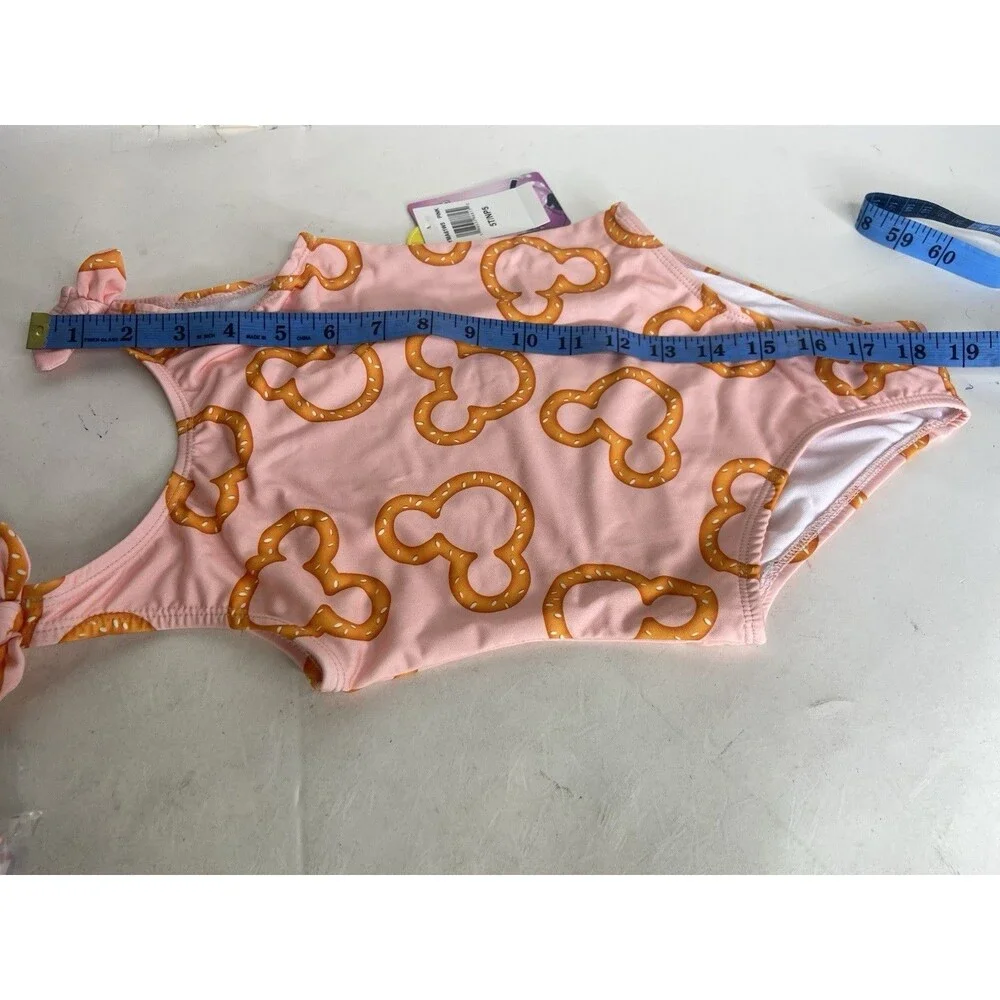 Disney Mickey Minnie Mouse Pretzel One Piece Swimsuit Swimwear Toddler Girls 5T